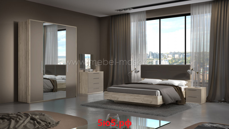 Спальня Napoli (Крафт серый/камень Терра) NAPOLI-KS-25-DksStg