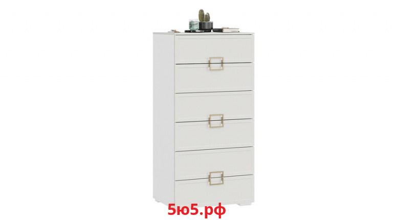 Комод Стелла - 402.04 Белый холст, Белый Жемчуг