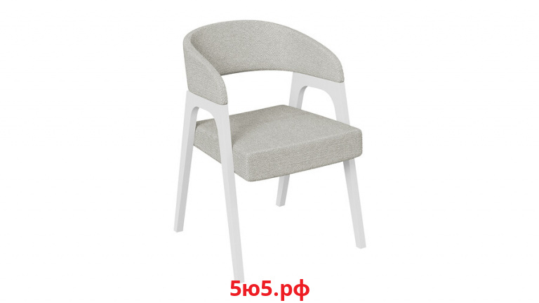 Кресло Техас 1 - W-101 Белый матовый, тк. №221 Шенилл Estetica moonstone