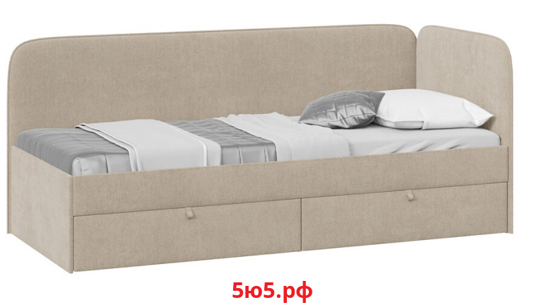Кровать с мягкой обивкой 900 Молли Тип 1 Микровелюр Scandi Cream 03
