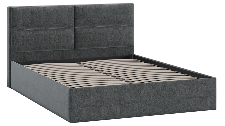 Кровать без ПМ Глосс Тип 1 без подъемного механизма Микровелюр Jercy Graphite