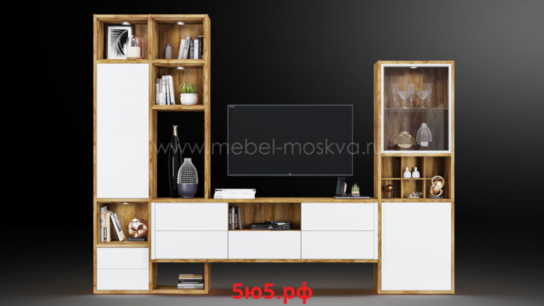 Стеллаж 405.Ilma-KSt-05 (тис Таксония/белый матовый) 405.Ilma-KSt-05-TBm