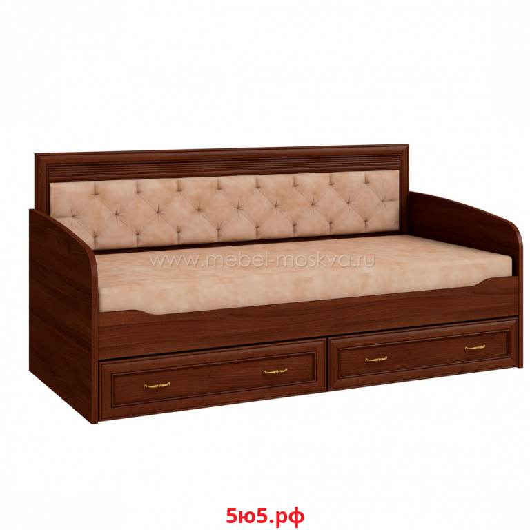 Кровать-тахта 90х190 с ящиками VERDI (орех Леванте) 461.8019.8119-Lev