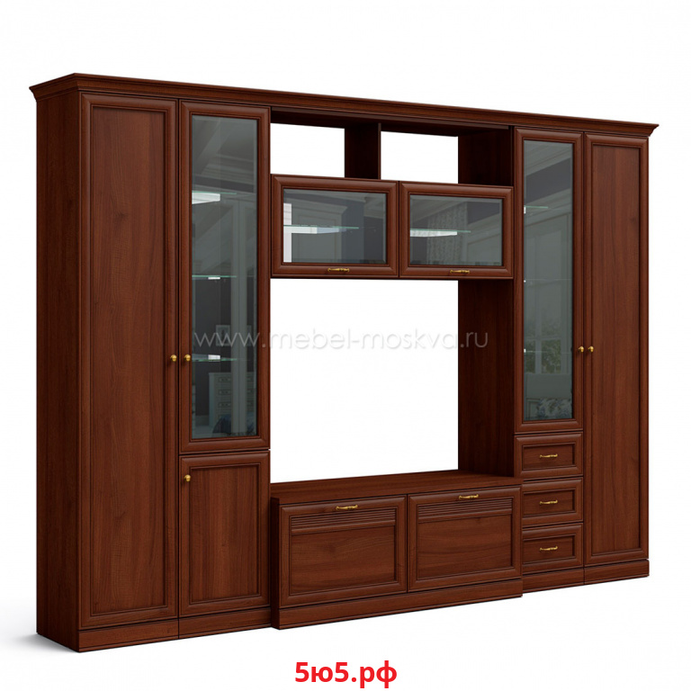Стенка в гостиную Верди Орех Леванте VERDI-KG-06-Lev