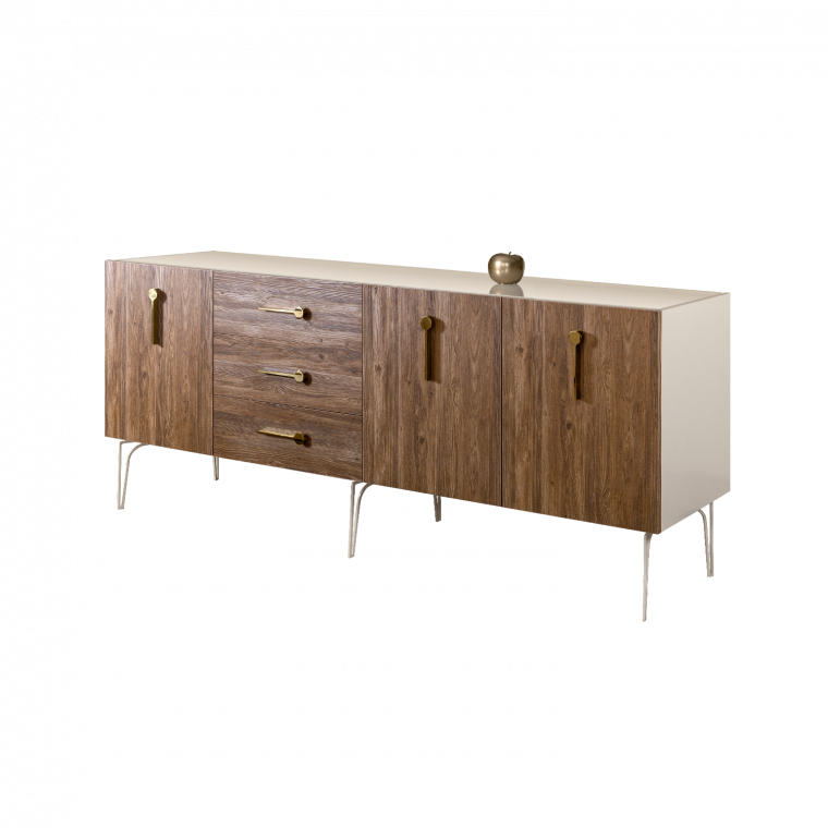 БМКМ-5(Wo) Комод (для гостиной) 2.1 (3 двери wood) BOGEMIA Wood