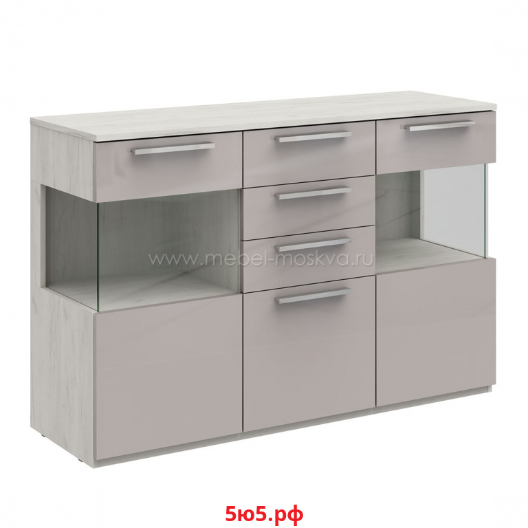 Комод Napoli (дуб Крафт белый/бэйлиз глянец) 443.41-DkwBls