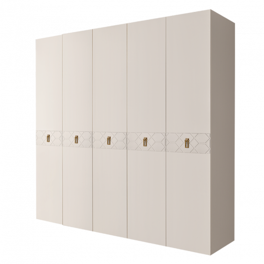 БМШ2/5 Шкаф 5-ти дверный BOGEMIA Farfalle слоновая кость