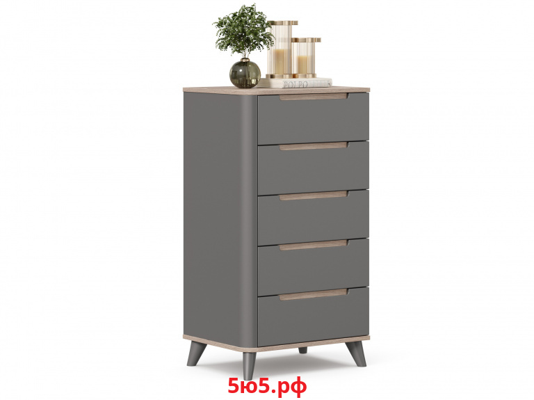 Стефания Комод высокий (Дуб маувелла/Оникс серый) ЛД 413.080.000