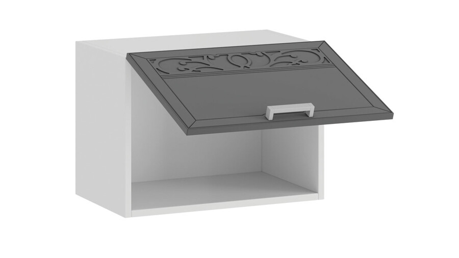 Шкаф навесной c одной откидной дверью Долорес - 1В5Г Белый, Титан