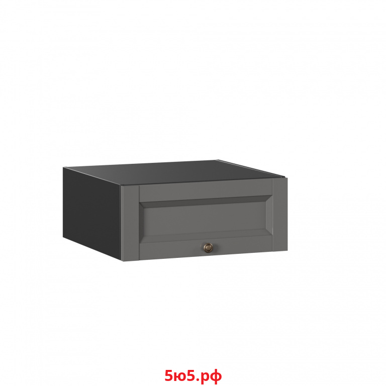Амели-3 Шкаф кухонный антресоль 600 (Чёрный/Оникс серый) ЛД 299.300.000.020