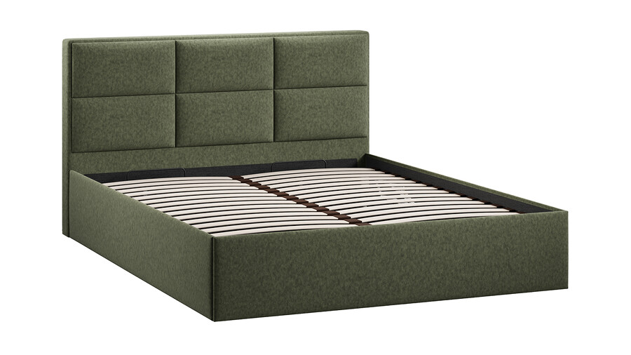 Кровать с ПМ Стелла Тип 1 с подъемным механизмом Микровелюр Jercy Deep Green