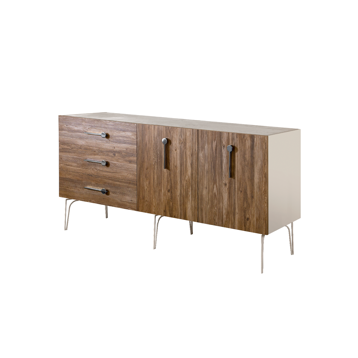 БМКМ-4(Wo) Комод (для гостиной) 1.6 (2 двери лак) BOGEMIA Wood