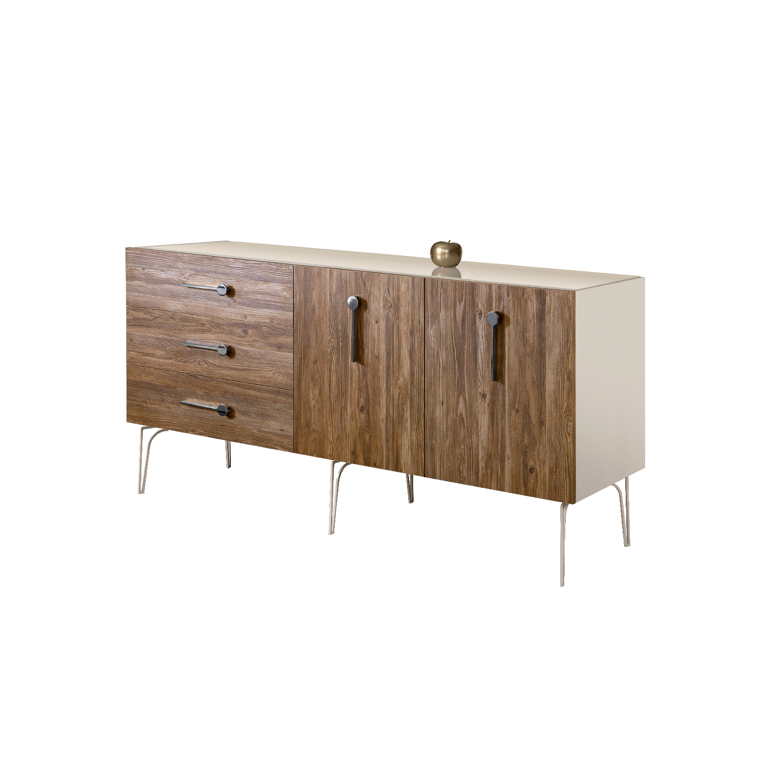 БМКМ-4(Wo) Комод (для гостиной) 1.6 (2 двери лак) BOGEMIA Wood