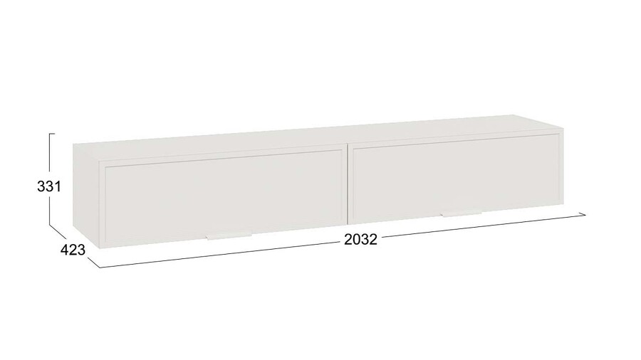 Шкаф настенный Стелла Исп.2 - 402.17 Белый холст, Белый Жемчуг