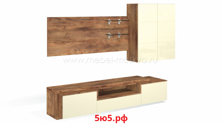 Стенка в гостиную Solo (таксония/крем) SOLO-KG-32-TVgl