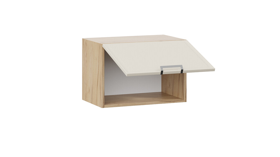 Шкаф навесной c одной откидной дверью Белладжио - 1В5Г Дуб Крафт золотой, Софт панакота