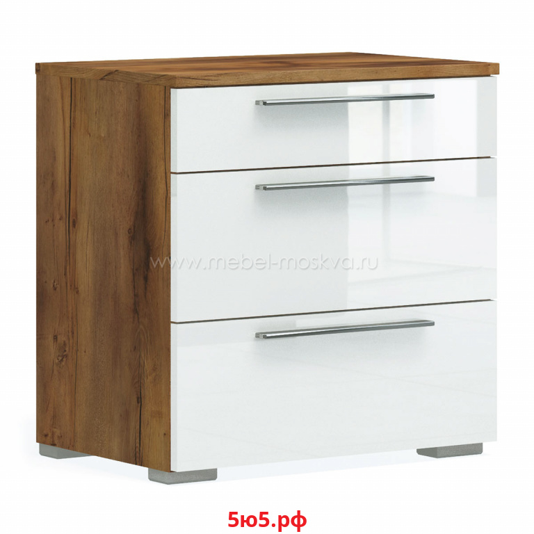 Тумба с 3 ящиками (Таксония/белый глянец) 393.32-ТB
