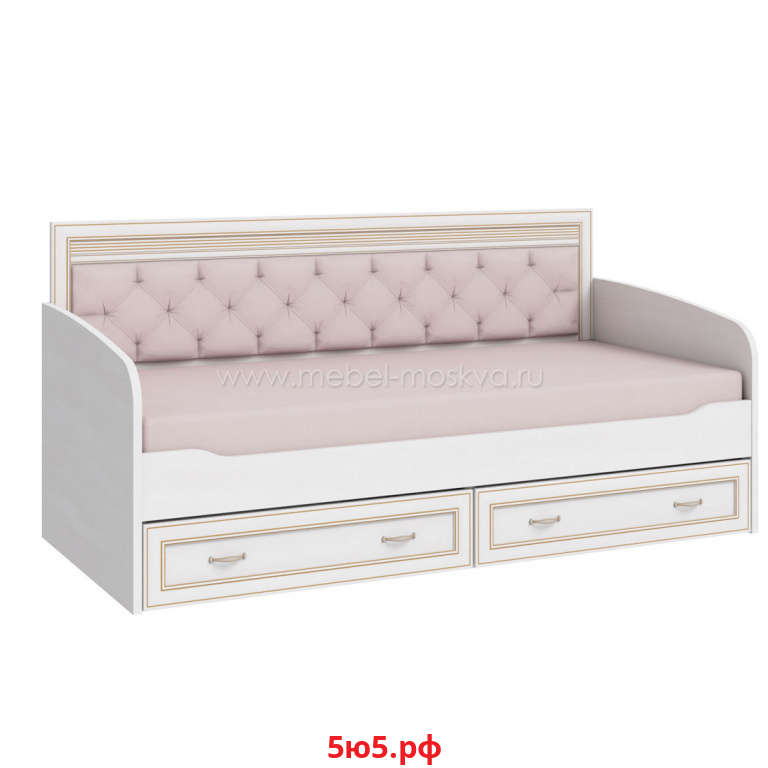 Кровать-тахта 90х190 с ящиками VERDI (дуб Белуна) 461.8019.8119-Bel
