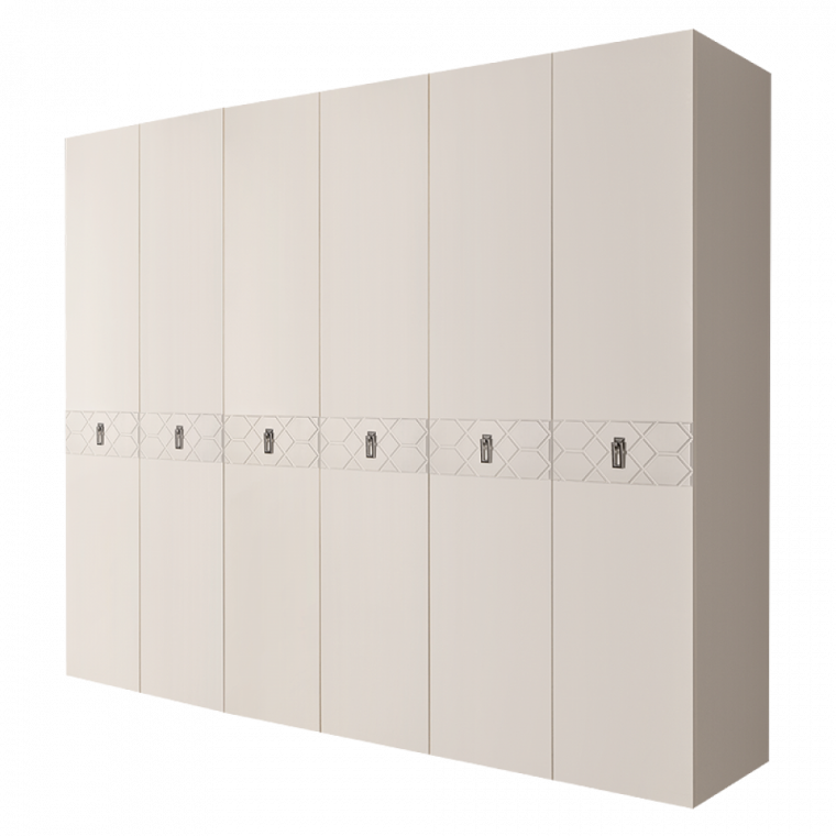 БМШ2/6 Шкаф 6-ти дверный BOGEMIA Farfalle слоновая кость